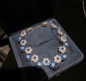 Royal Blue Flower Gemstone Bracelet