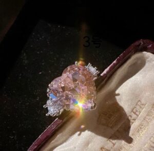 Princess Pink Heart-shaped Open-Back Ring