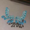 Retro blue heart-shaped gemstone pendant