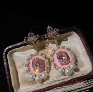 Glazed bead earrings