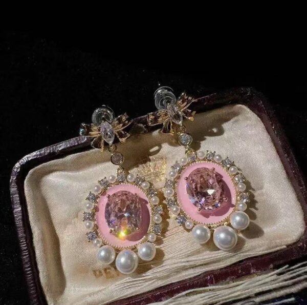 Glazed bead earrings