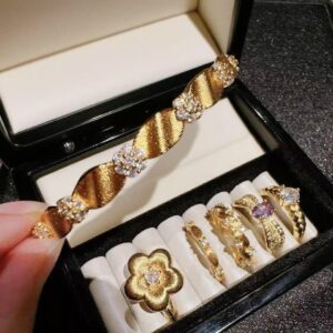 vintage Italian gemstone ring and bracelet