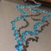 Retro blue heart-shaped gemstone pendant