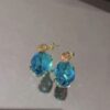 Retro blue heart-shaped gemstone pendant