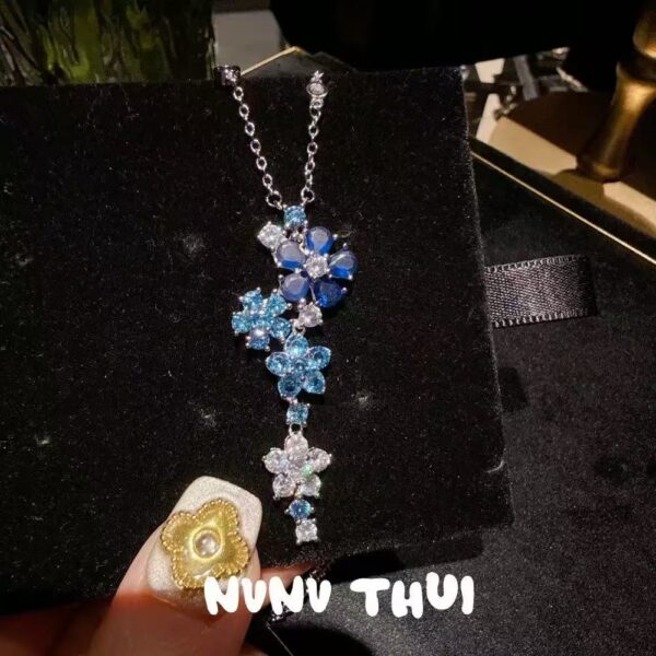 Blue petal necklace